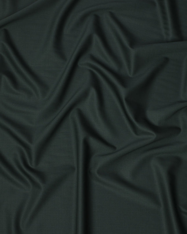 Forest Green Solid Italian Wool Suiting Fabric, 150 Cms, Italy-D25142