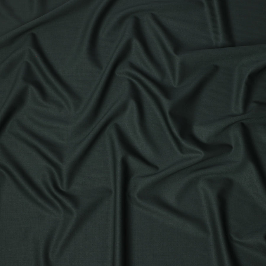 Forest Green Solid Italian Wool Suiting Fabric, 150 Cms, Italy-D25142