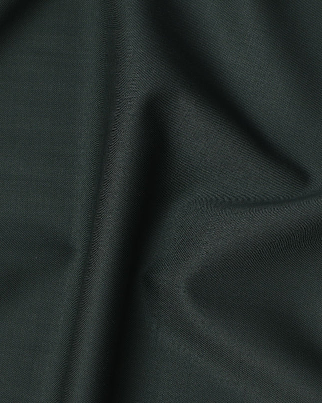 Forest Green Solid Italian Wool Suiting Fabric, 150 Cms, Italy-D25142