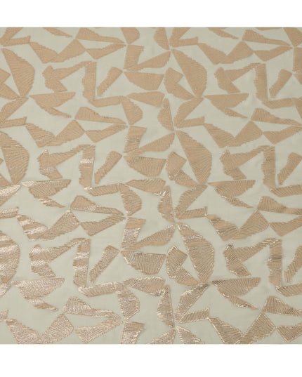 Sage Green Abstract Pattern Silk Chiffon Fabric with Metallic Lurex, 110 Cms, South Korea-D25506