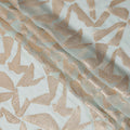 Light Blue Abstract Pattern Silk Chiffon Fabric with Metallic Lurex, 110 Cms, South Korea-D25507