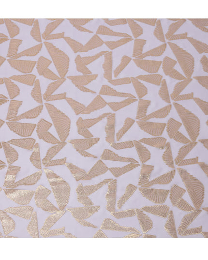 Lavender Abstract Pattern Silk Chiffon Fabric with Metallic Lurex, 110 Cms, South Korea-D25510