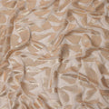 Beige Abstract Pattern Silk Chiffon Fabric with Metallic Lurex, 110 Cms, South Korea-D25509