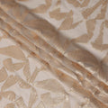 Beige Abstract Pattern Silk Chiffon Fabric with Metallic Lurex, 110 Cms, South Korea-D25509