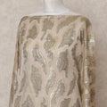 Beige Fransawi Metallic Lurex Somali Silk Chiffon Dirac Fabric – 3.5 Meters, Width 140 cm, Made in France-D24746
