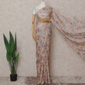 Blush Peach French Silk Chiffon Saree 5.5m