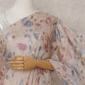 Blush Peach French Silk Chiffon Saree 5.5m