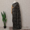 Onyx Black French Silk Chiffon Saree 5.5m