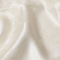 Cream Floral Self-Design Pure Silk Satin Fabric 140 Cms Width Made in China-D24882