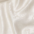 Ivory Floral Self-Design Pure Silk Satin Fabric 140 Cms Width Made in China-D24891