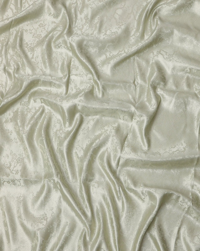 Golden Green Pure Silk Satin Fabric with Subtle Metallic Finish, 140 Cms Width, China-D25338