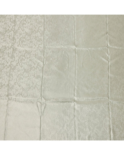 Golden Green Pure Silk Satin Fabric with Subtle Metallic Finish, 140 Cms Width, China-D25338