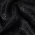 Black Floral Self-Design Pure Silk Satin Fabric 140 Cms Width Made in China-D24903