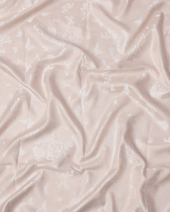 Powder Pink Pure Silk Satin Fabric with Subtle Metallic Finish, 140 Cms Width, China-D25341