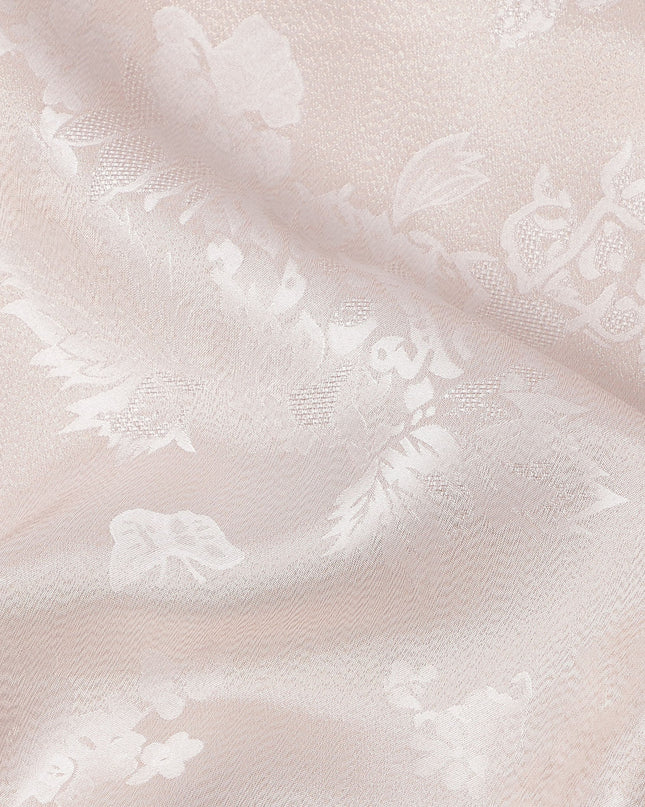 Powder Pink Pure Silk Satin Fabric with Subtle Metallic Finish, 140 Cms Width, China-D25341