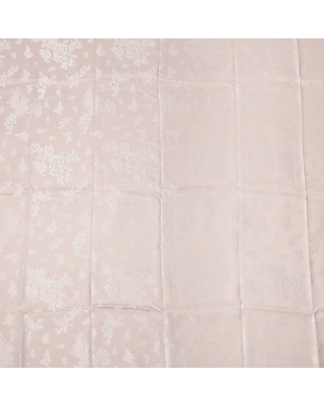 Powder Pink Pure Silk Satin Fabric with Subtle Metallic Finish, 140 Cms Width, China-D25341