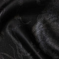 Black Floral Jacquard Pure Silk Satin Fabric 140 Cms Width Made in China-D24909