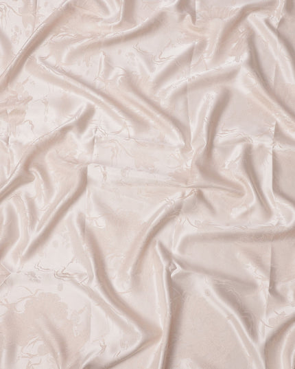 قماش ساتان حريري نقي بتصميم زهور بلون بيج فاتح، عرض 140 سم، صنع في الصين - D24902