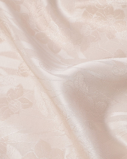 Blush Pink Pure Silk Satin Fabric with Subtle Metallic Finish, 140 Cms Width, China-D25331
