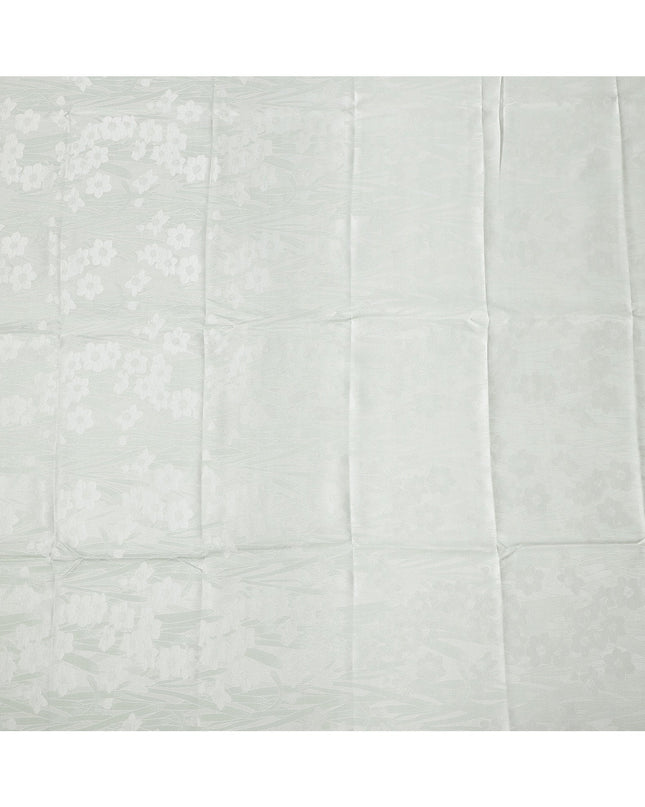 Mint Green Pure Silk Satin Fabric with Subtle Metallic Finish, 140 Cms Width, China-D25336