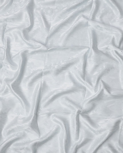 Silver Grey Pure Silk Satin Fabric with Subtle Metallic Finish, 140 Cms Width, China-D25332