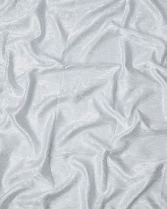 Silver Grey Pure Silk Satin Fabric with Subtle Metallic Finish, 140 Cms Width, China-D25332
