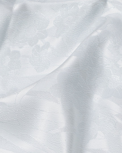 Silver Grey Pure Silk Satin Fabric with Subtle Metallic Finish, 140 Cms Width, China-D25332