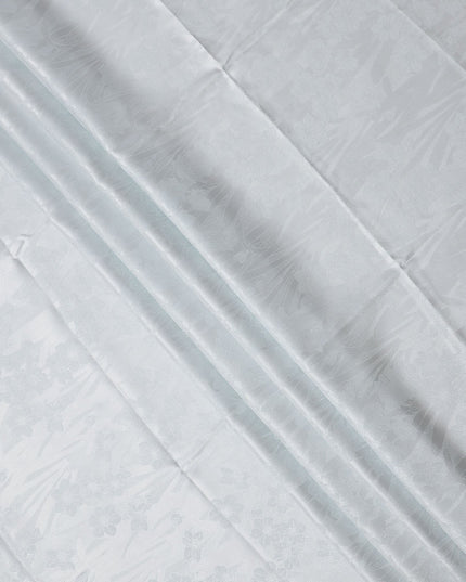 Silver Grey Pure Silk Satin Fabric with Subtle Metallic Finish, 140 Cms Width, China-D25332