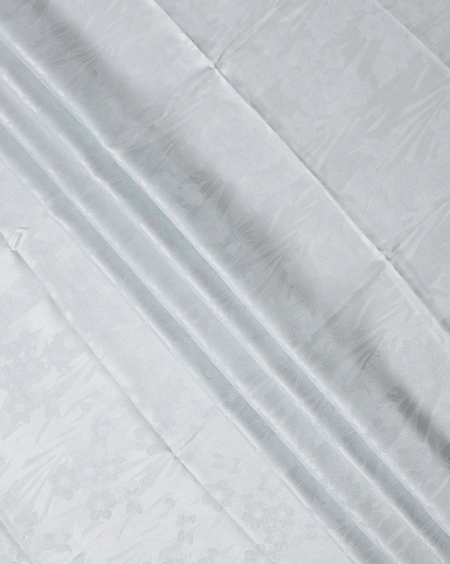 Silver Grey Pure Silk Satin Fabric with Subtle Metallic Finish, 140 Cms Width, China-D25332