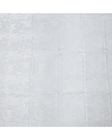 Silver Grey Pure Silk Satin Fabric with Subtle Metallic Finish, 140 Cms Width, China-D25332