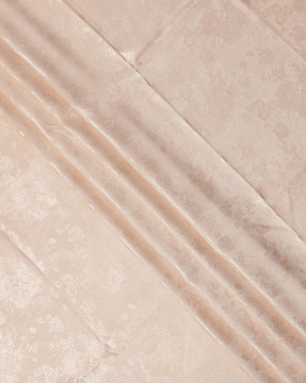 Light Peach Pure Silk Satin Fabric with Subtle Metallic Finish, 140 Cms Width, China-D25342