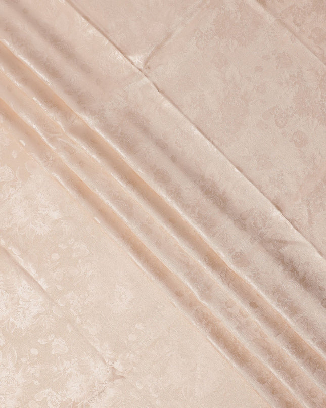 Light Peach Pure Silk Satin Fabric with Subtle Metallic Finish, 140 Cms Width, China-D25342