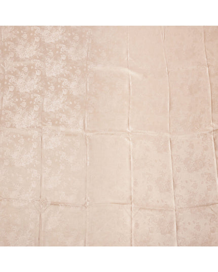 Light Peach Pure Silk Satin Fabric with Subtle Metallic Finish, 140 Cms Width, China-D25342