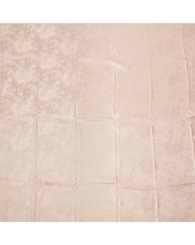 Light Peach Pure Silk Satin Fabric with Subtle Metallic Finish, 140 Cms Width, China-D25342