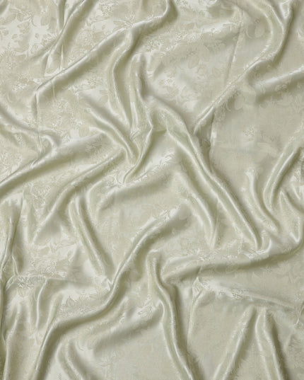 Light Green Pure Silk Satin Fabric with Subtle Metallic Finish, 140 Cms Width, China-D25343