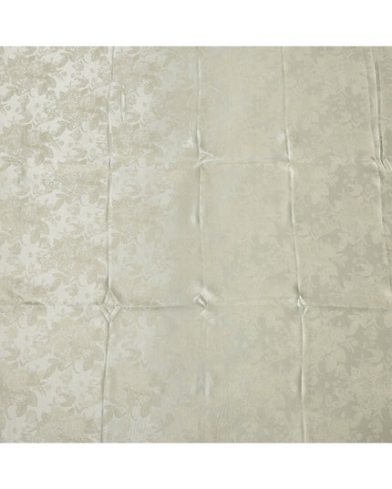 Light Green Pure Silk Satin Fabric with Subtle Metallic Finish, 140 Cms Width, China-D25343