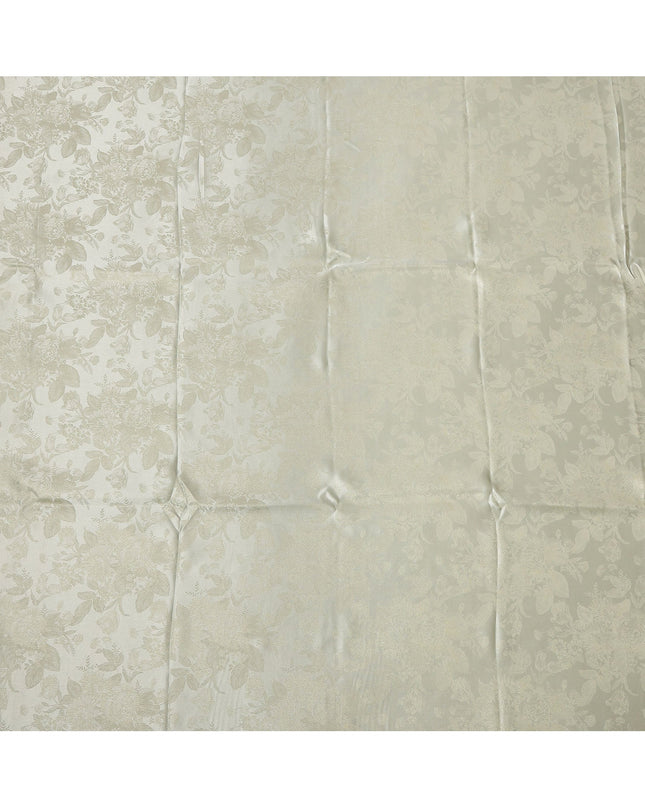 Light Green Pure Silk Satin Fabric with Subtle Metallic Finish, 140 Cms Width, China-D25343