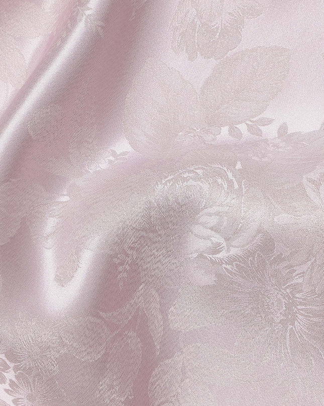 Light Pink Pure Silk Satin Fabric with Subtle Metallic Finish, 140 Cms Width, China-D25335
