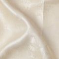 Ivory Floral Self-Design Pure Silk Satin Fabric 140 Cms Width Made in China-D24881
