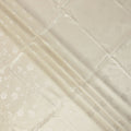 Cream Floral Self-Design Pure Silk Satin Fabric 140 Cms Width Made in China-D24907