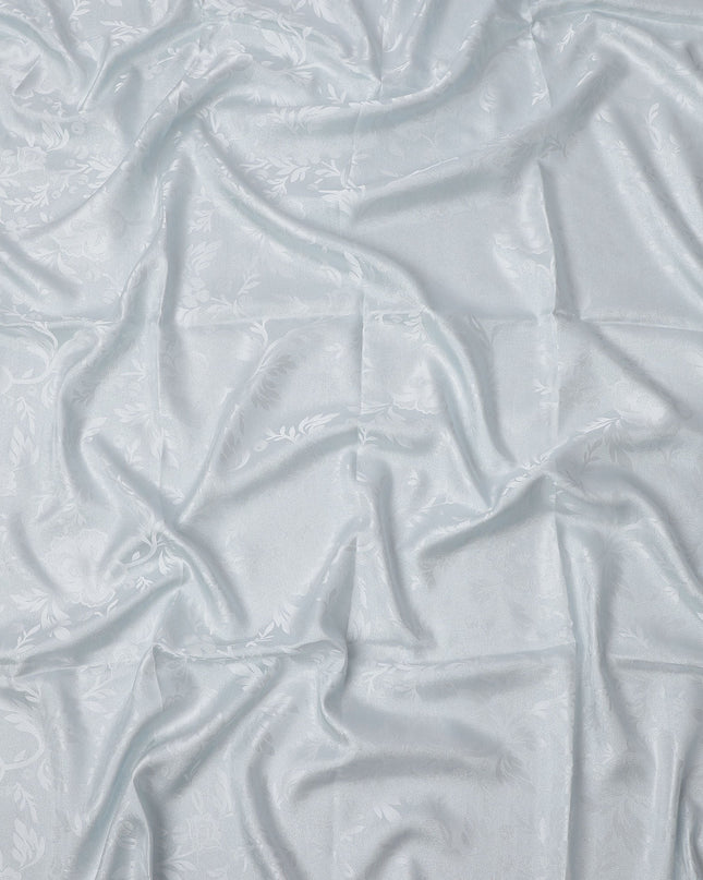 Sky Blue Pure Silk Satin Fabric with Subtle Metallic Finish, 140 Cms Width, China-D25334