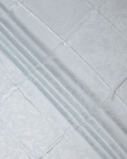 Sky Blue Pure Silk Satin Fabric with Subtle Metallic Finish, 140 Cms Width, China-D25334