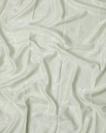 Light Lime Green Pure Silk Satin Fabric with Subtle Metallic Finish, 140 Cms Width, China-D25329