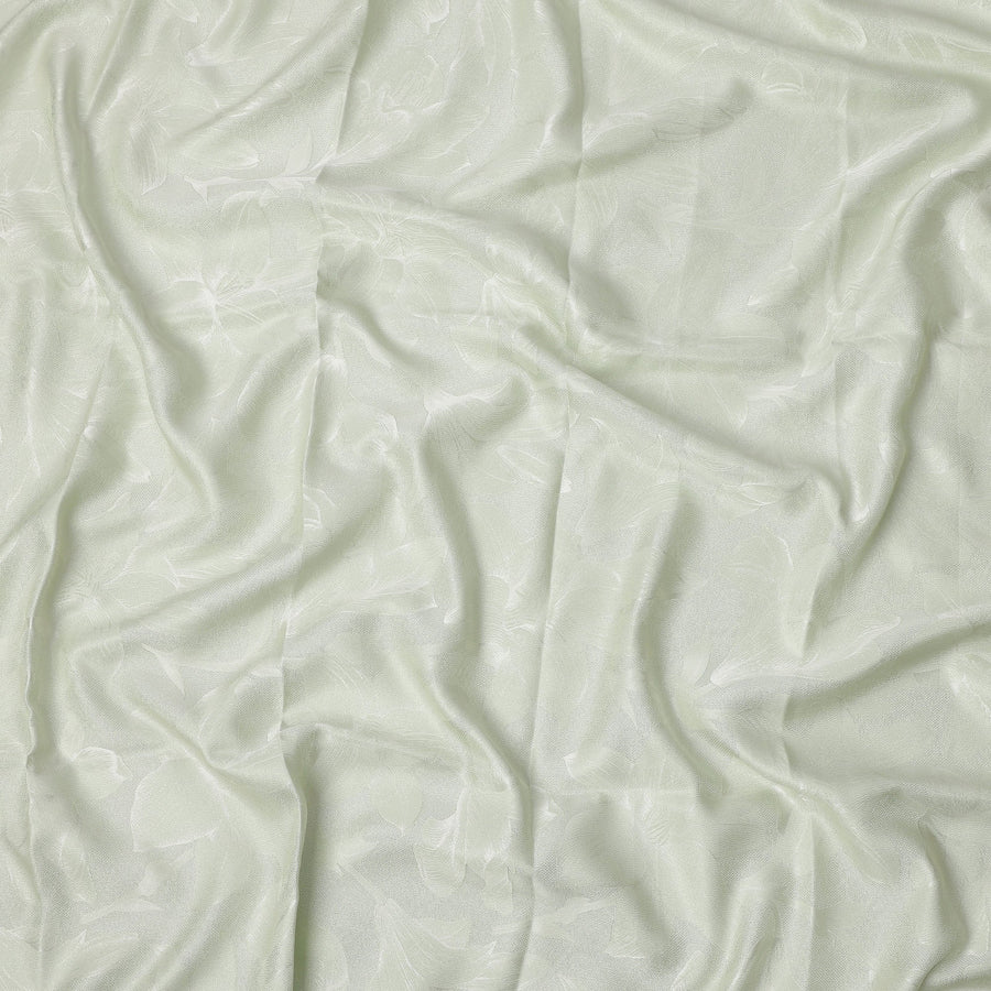 Light Lime Green Pure Silk Satin Fabric with Subtle Metallic Finish, 140 Cms Width, China-D25329