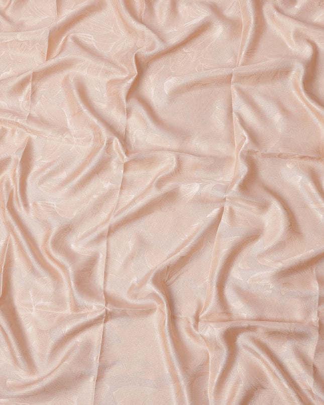 Peach Pure Silk Satin Fabric with Subtle Metallic Finish, 140 Cms Width, China-D25330