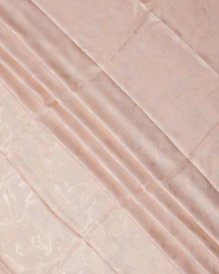 Peach Pure Silk Satin Fabric with Subtle Metallic Finish, 140 Cms Width, China-D25330