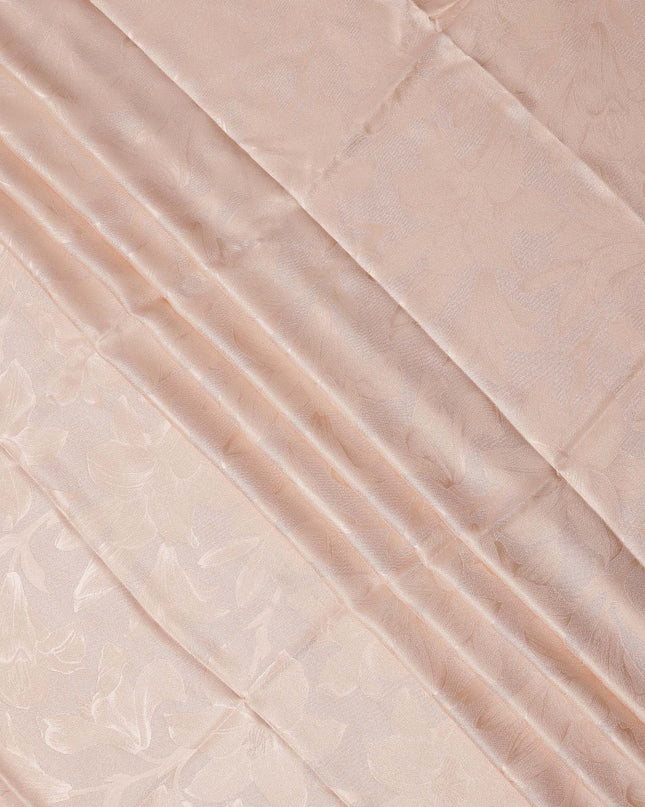 Peach Pure Silk Satin Fabric with Subtle Metallic Finish, 140 Cms Width, China-D25330