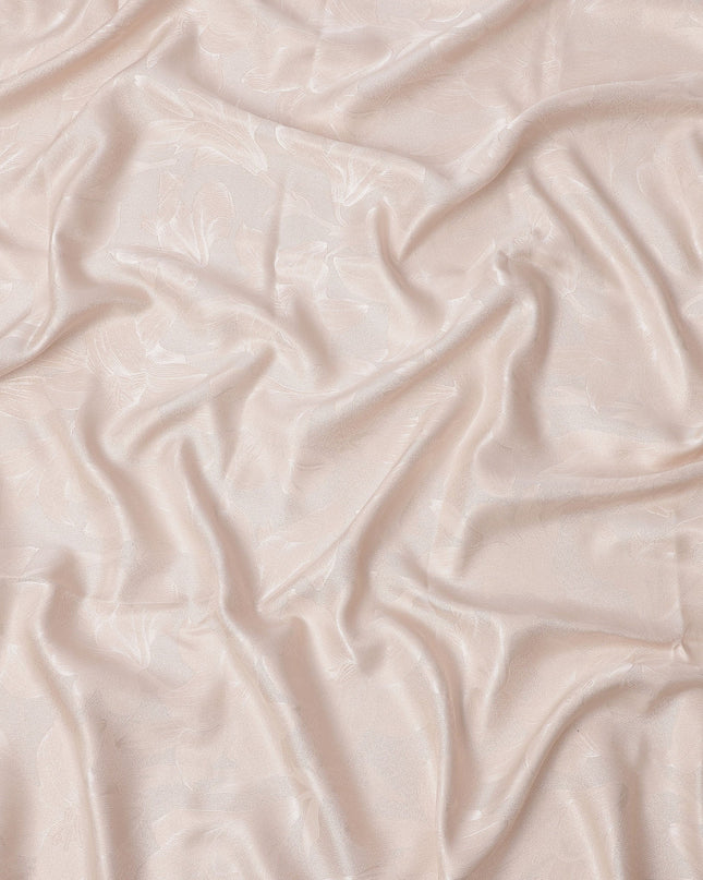 Blush Pink Floral Self-Design Pure Silk Satin Fabric 140 Cms Width Made in China-D24892