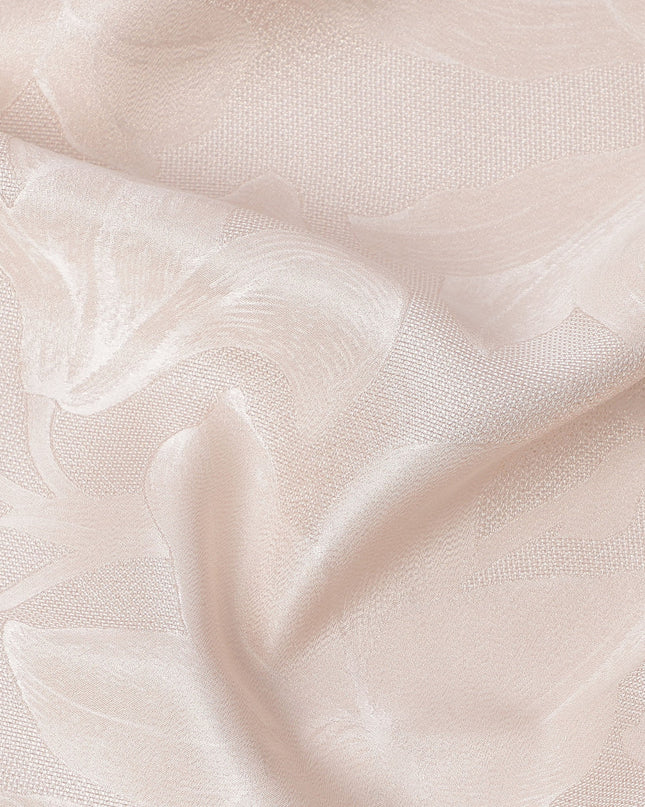 Blush Pink Floral Self-Design Pure Silk Satin Fabric 140 Cms Width Made in China-D24892