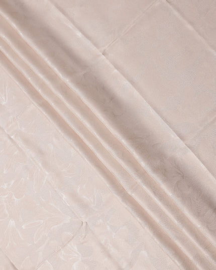 Blush Pink Floral Self-Design Pure Silk Satin Fabric 140 Cms Width Made in China-D24892